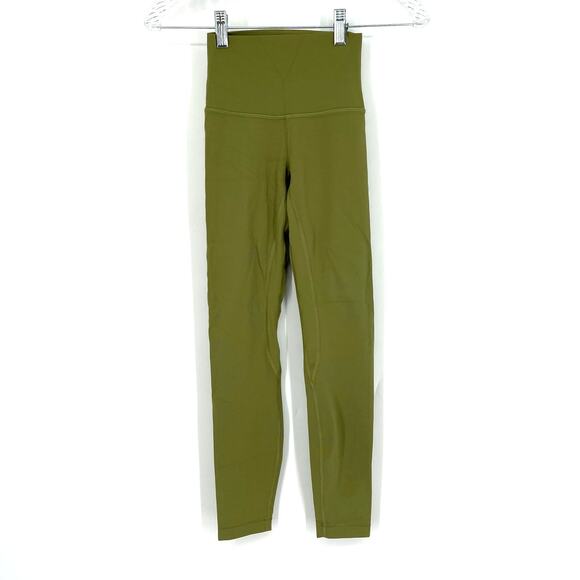 Lululemon Align High Rise Pant 24" Olive Bronze Green Size 0 - Picture 1 of 7